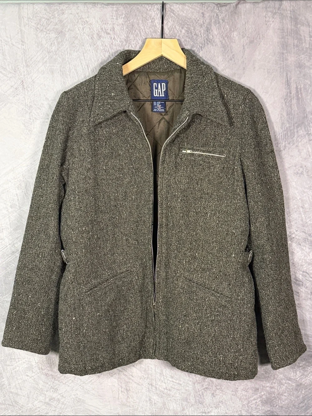 GAP Men's Olive Tweed Zip Jacket